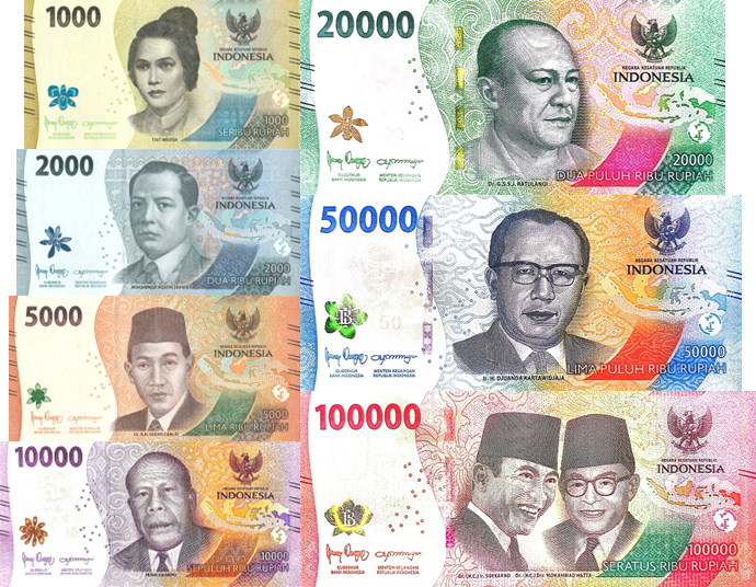 PN162-168 Indonesia - 1000-100.000 Rupiah Year 2022 (7 Notes